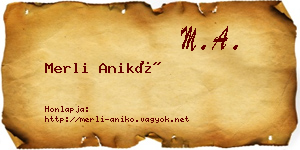 Merli Anikó névjegykártya